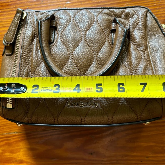 Vera Bradley Leather Quilted Mini Marlo Crossbody Saddle Brown - Picture 16 of 16